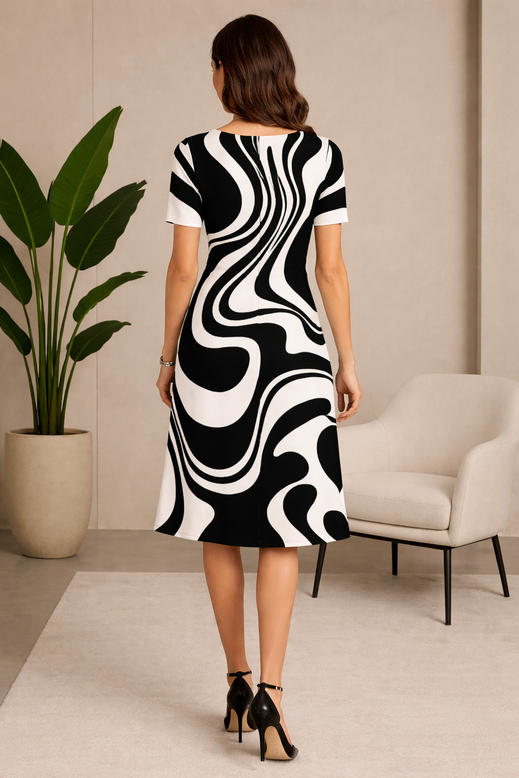 Vestido Amarílis Preto e Branco — Iris Bela