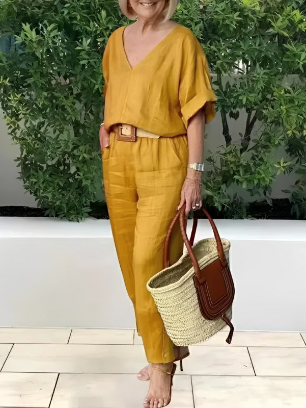 Conjunto Feminino Casual de Algodão e Linho Vicenza — Iris Bela