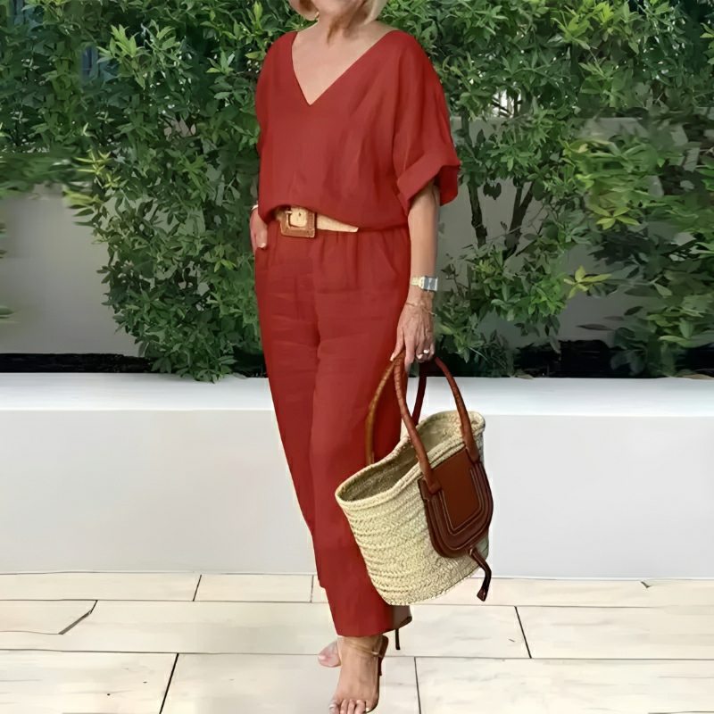Conjunto Feminino Casual de Algodão e Linho Vicenza — Iris Bela
