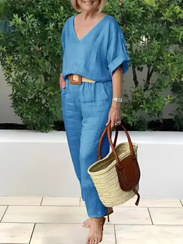 Conjunto Feminino Casual de Algodão e Linho Vicenza — Iris Bela
