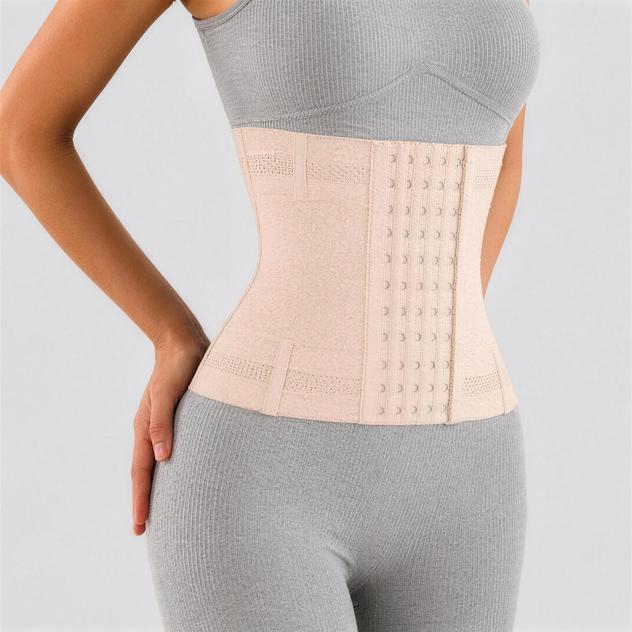 Cinta Modeladora CurveFit Bege — detalhe dos colchetes de ajuste — Iris Bela