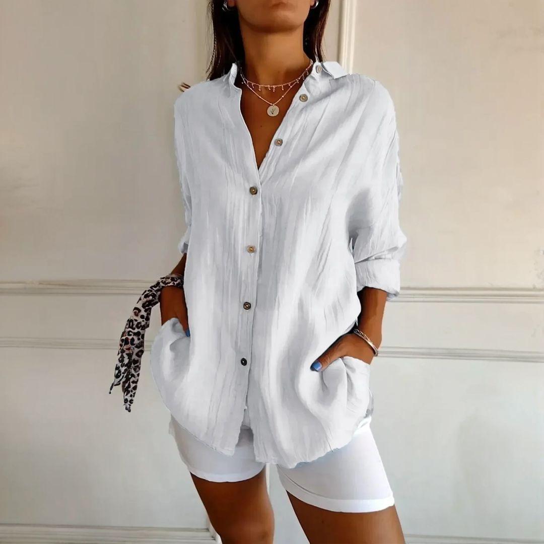 Kit 3 Camisas Ibiza em Linho de Algodão – Design Semi Plissado — Iris Bela