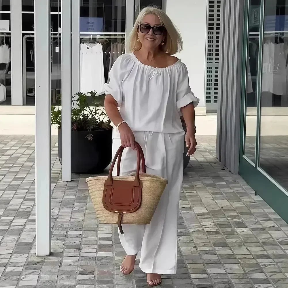 Conjunto Céliane em Linho de Algodão com Caimento Solto