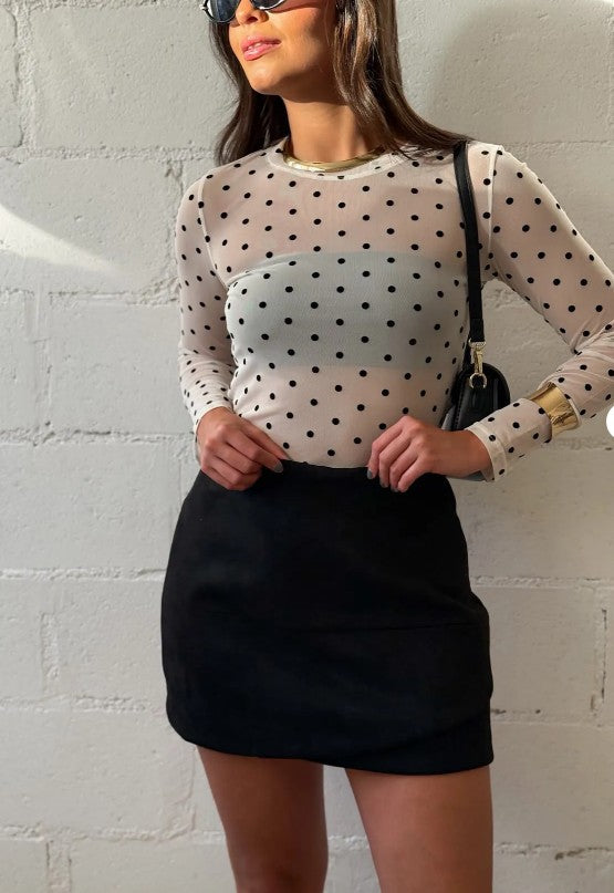 Blusa Tule poá Idra